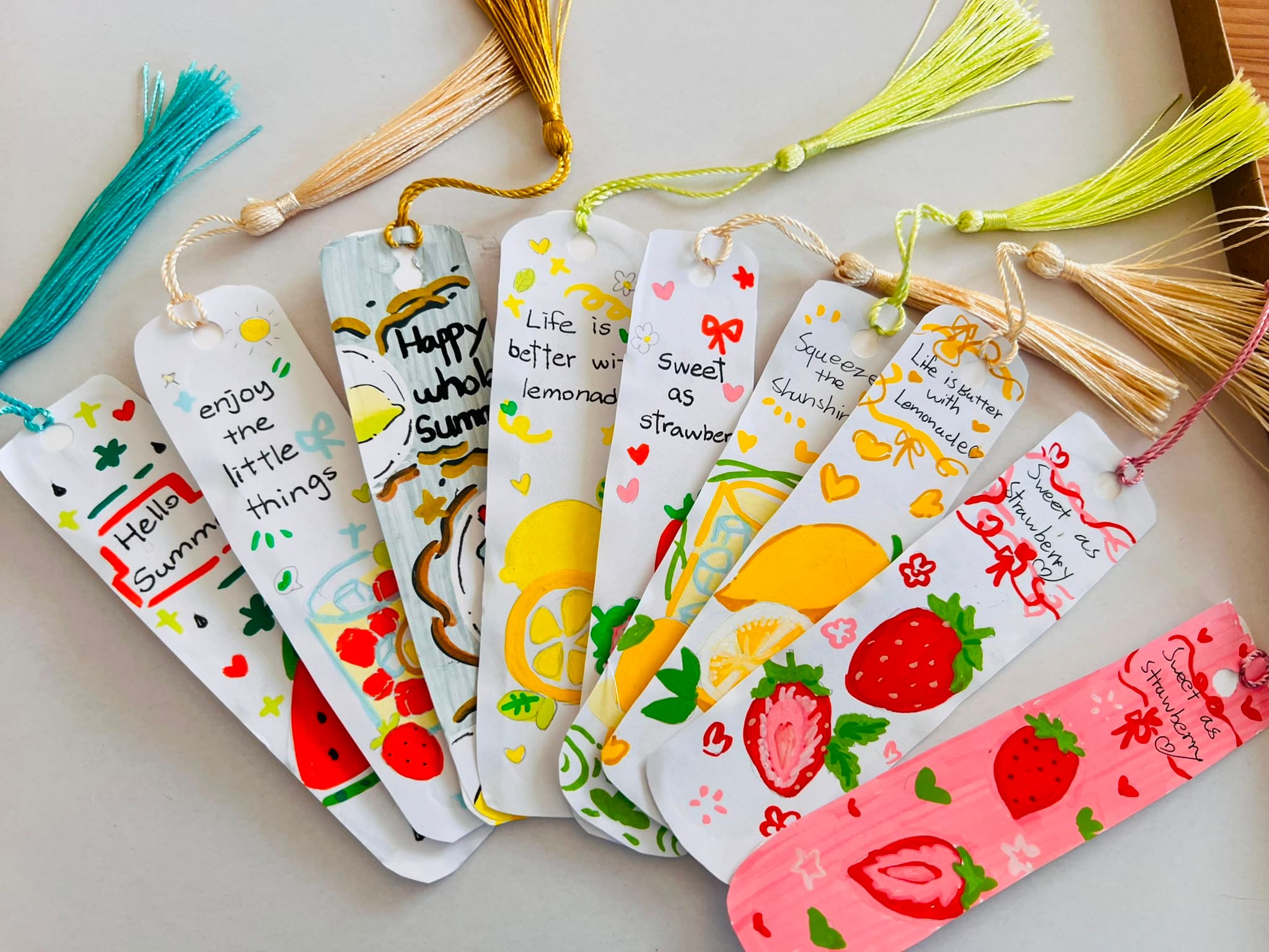 Handmade bookmarks made by DL and Olivia